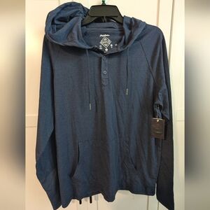 NWT Flag And Anthem Long Sleeve Hoodie Tee Shirt Navy Sz M Medium